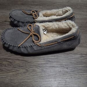 UGG Gray Moccasin Slippers